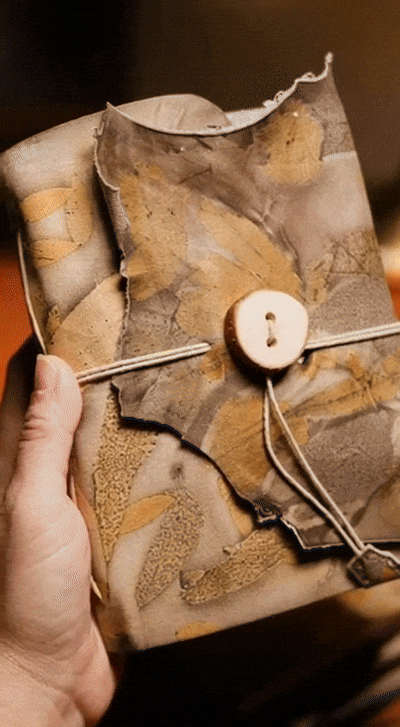 One-of-a-Kind Eco-Dyed Leather &amp; Artisan Binding : Nature's Imprint Journal