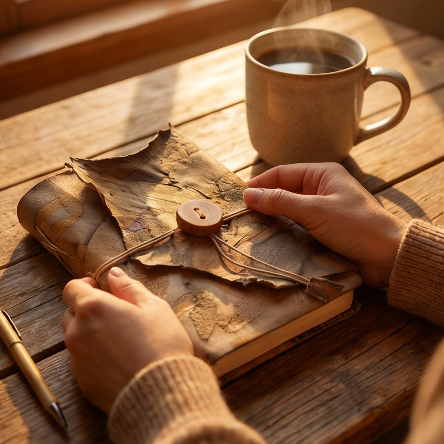 One-of-a-Kind Eco-Dyed Leather &amp; Artisan Binding : Nature's Imprint Journal