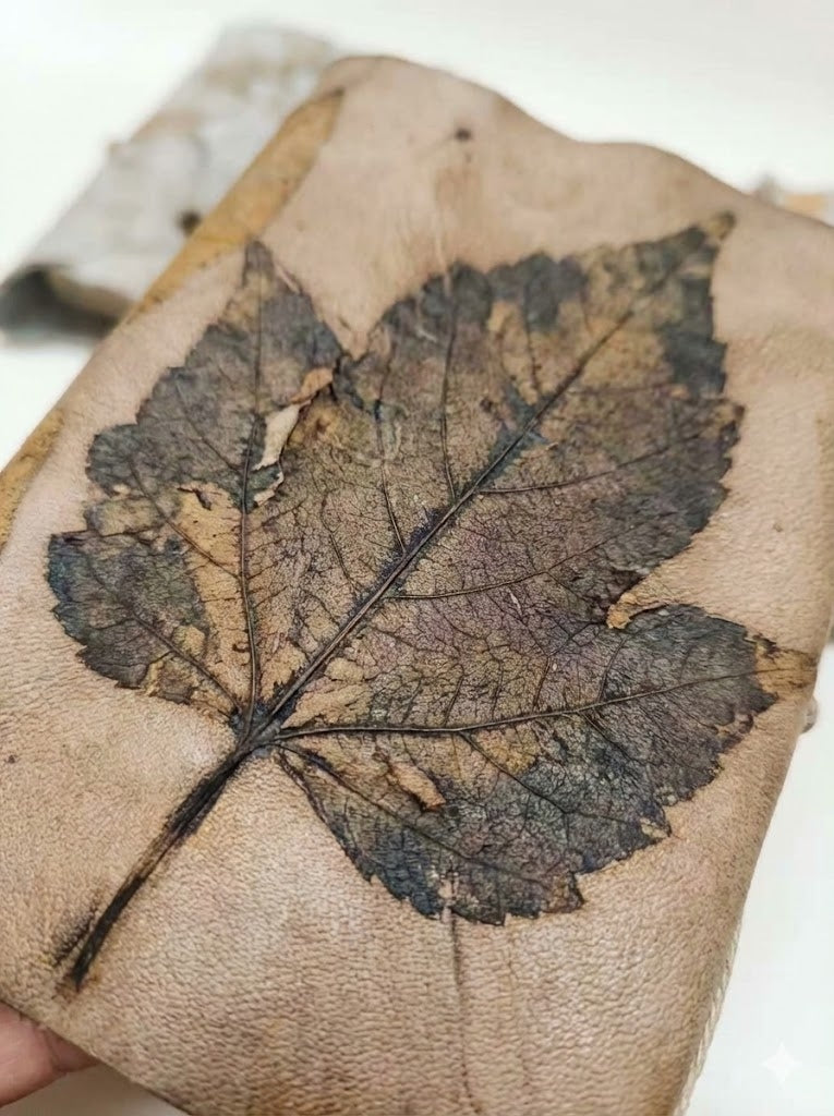 One-of-a-Kind Eco-Dyed Leather &amp; Artisan Binding : Nature's Imprint Journal