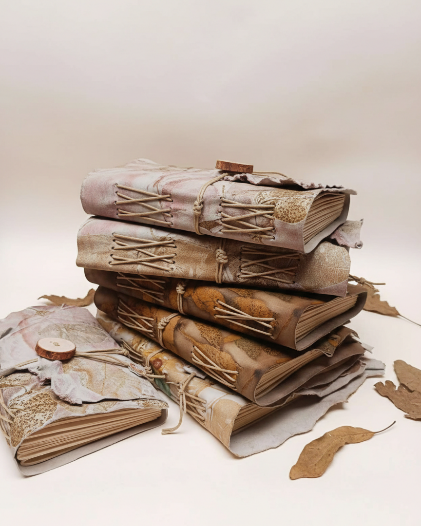 One-of-a-Kind Eco-Dyed Leather &amp; Artisan Binding : Nature's Imprint Journal